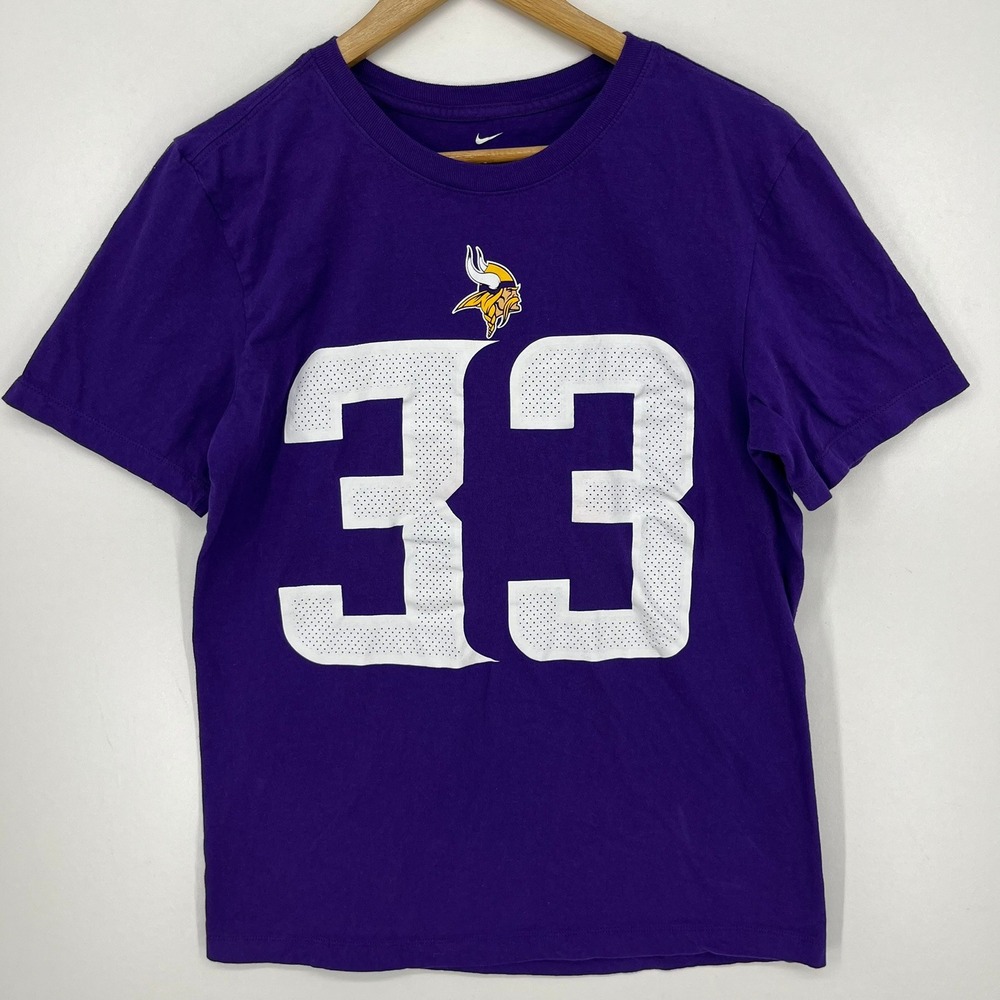 Nike Minnesota Vikings Dalvin Cook 33 Purple NFL Football Graphic T-Shirt Mens S